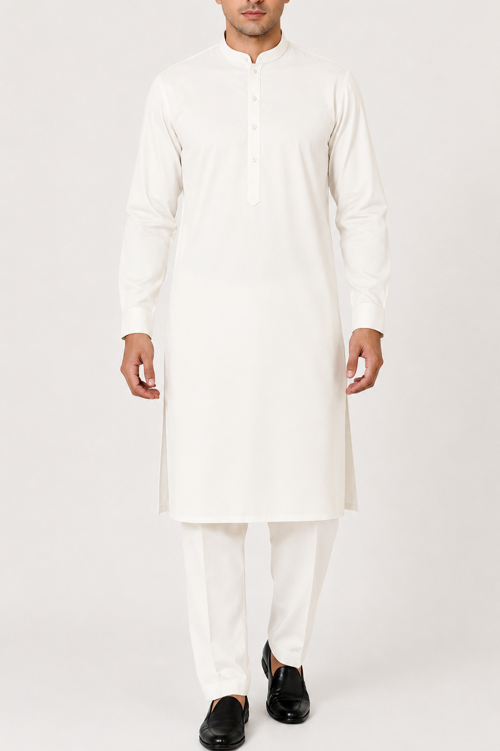 NIRAQ Men's Kurta Pajama - Alabaster White