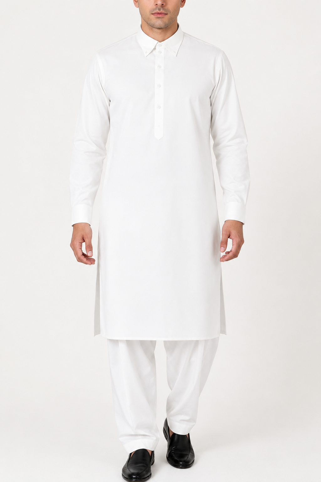 NIRAQ Men's Shalwar Kameez - Alabaster White