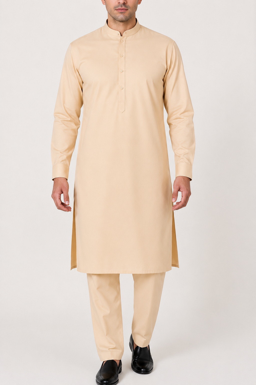 NIRAQ Men's Kurta Pajama - Peach Sand