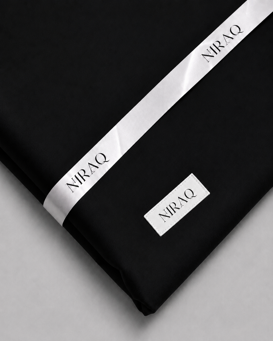 NIRAQ Men's Unstitched Suit - Pure Black