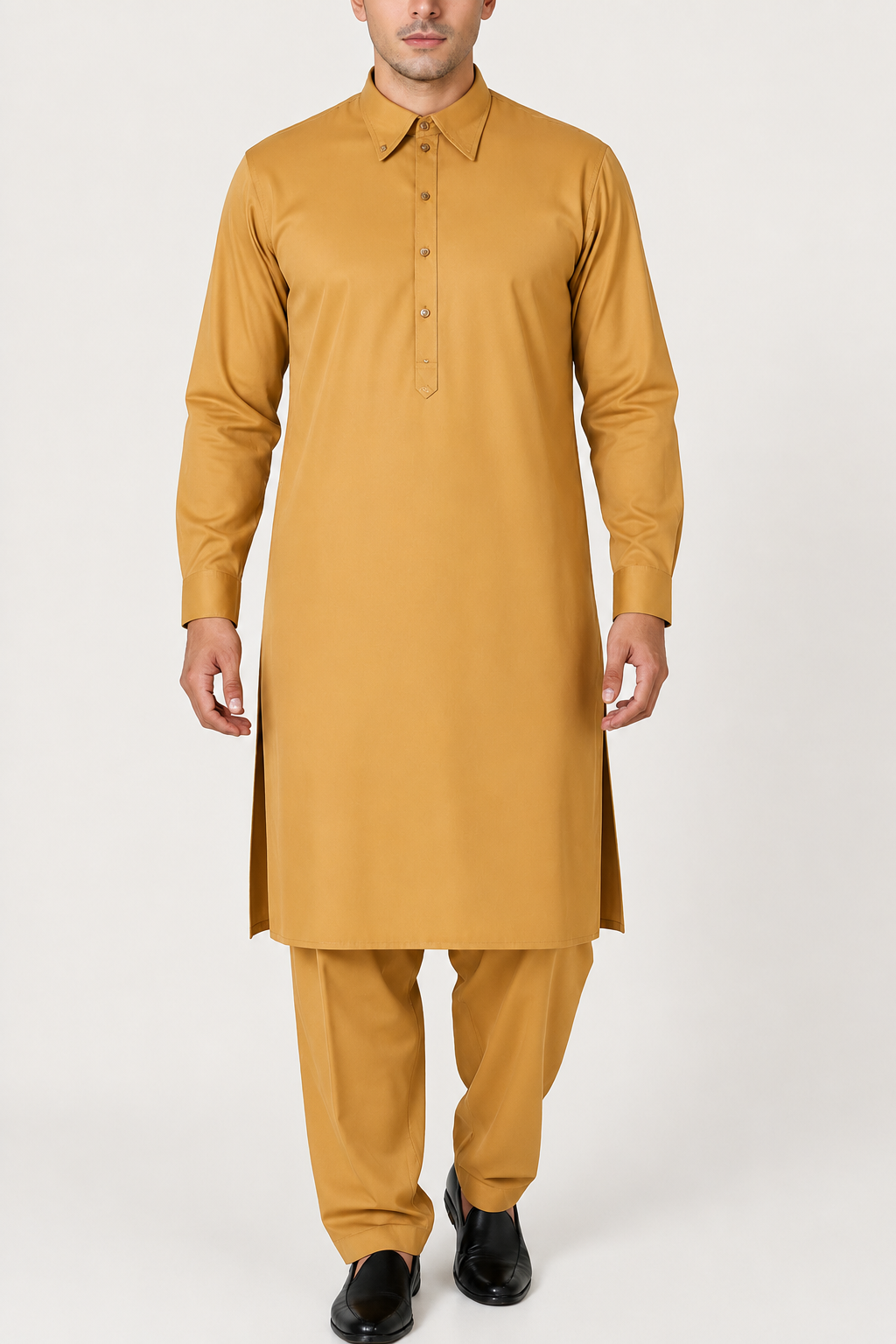 NIRAQ Men's Shalwar Kameez - Caramel Brown