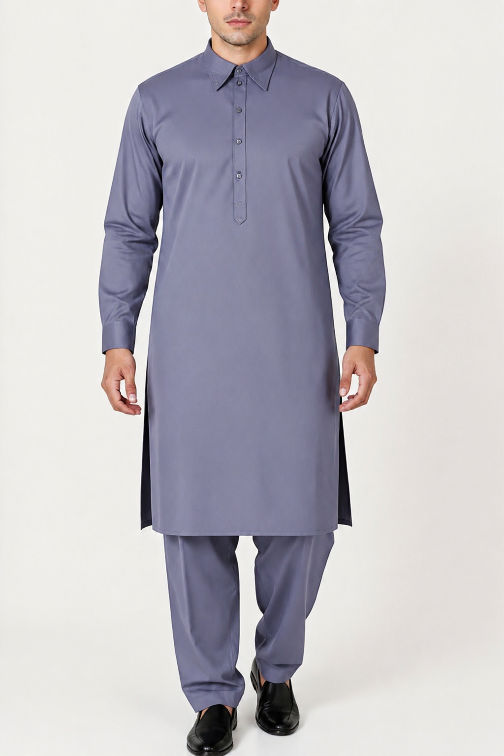 NIRAQ Men's Shalwar Kameez - Gray Prestige
