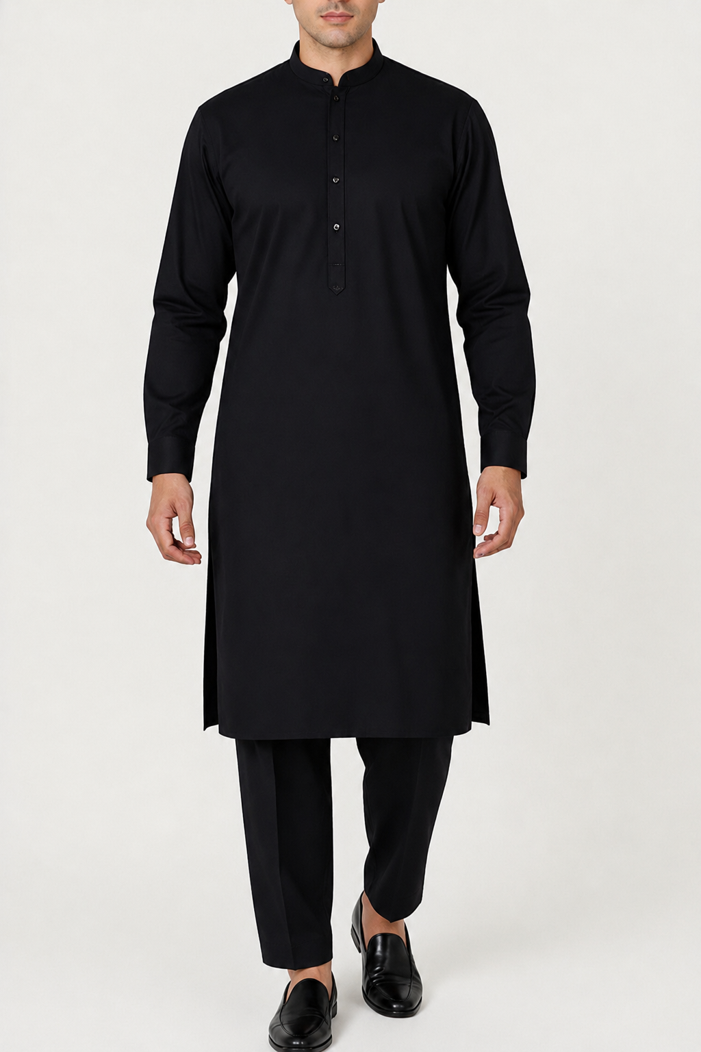 NIRAQ Men's Kurta Pajama - Pure Black